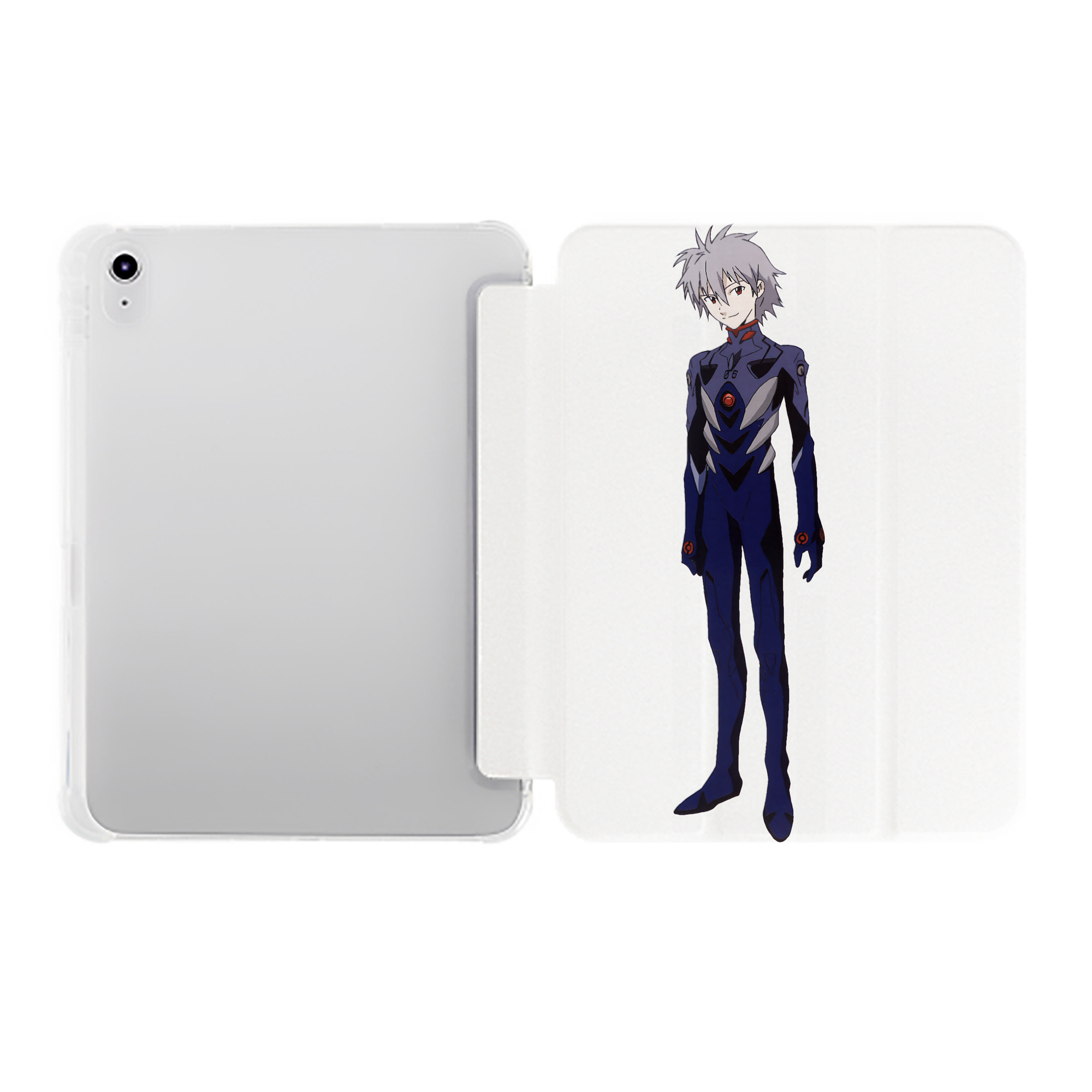 （画像用） EVA 新世紀エヴァンゲリオン IPad ケース ペン収納付き 三つ折りスタンド PUレザー×シリコン 対応機種9.5/10.5/10.9インチ